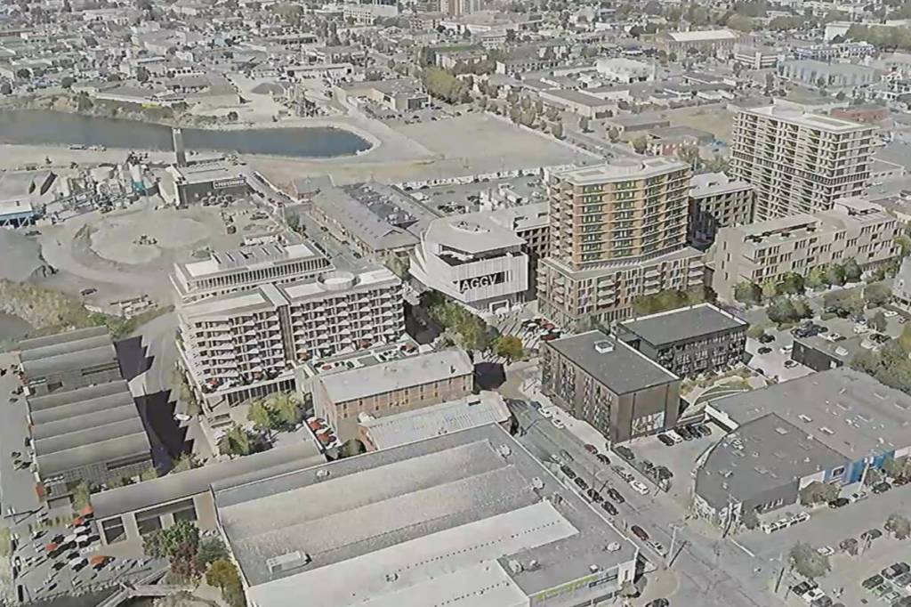 A rendering of the proposed development for land on Store Street, informally called the Capital Iron lands. (DAU Studio/City of Victoria presentation)