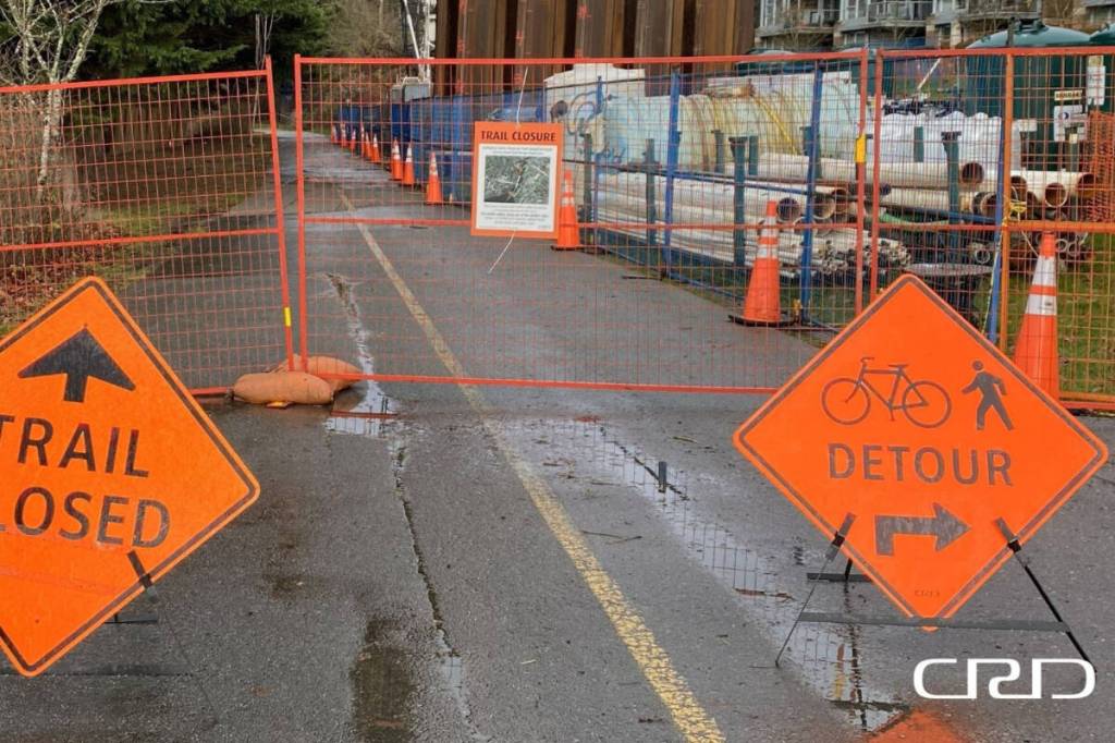 The lengthly closure of a Victoria section of the Galloping Goose comes to an end, even as a permanent fix is in the works. (Courtesy CRD)